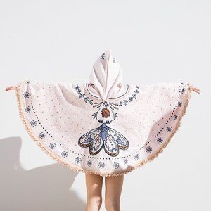 The Beach People Petite Child Size Butterfly Pink Poncho Towel Coverup 40"